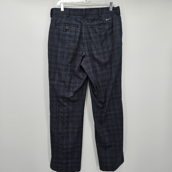 Nike Golf Pants Mens 32x30 Black Gray Plaid Lightweight Breathable Stretch - Picture 4 of 7